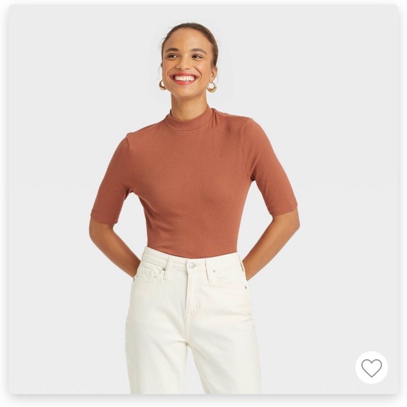 a new day | Tops | A New Day Elbow Sleeve Mock Turtleneck Tshirt Medium |  Poshmark